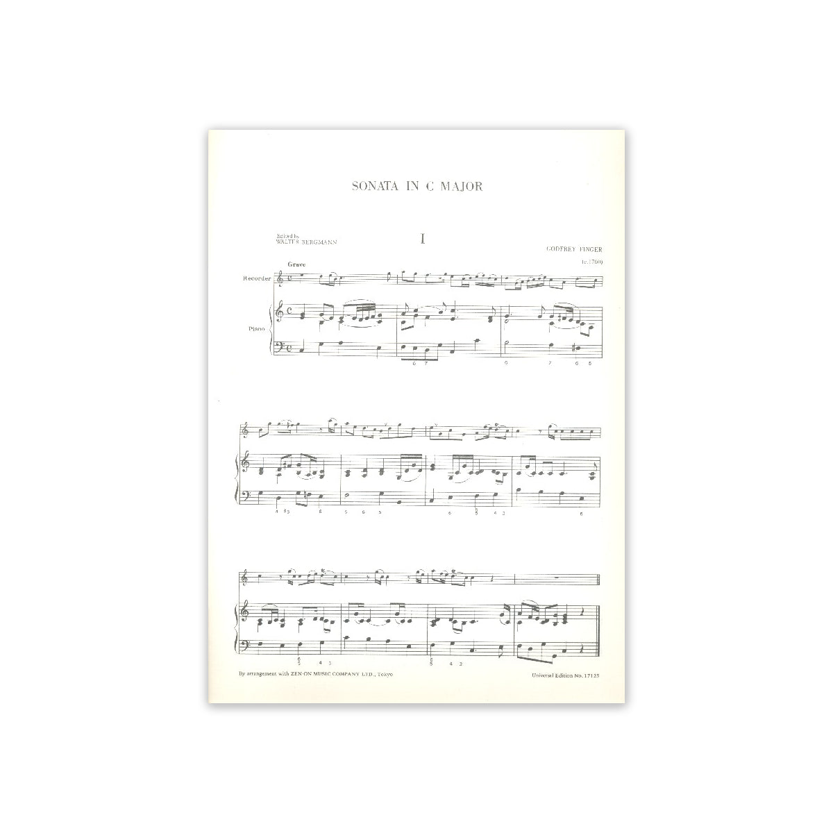 Finger, Sonata in C Major View 1