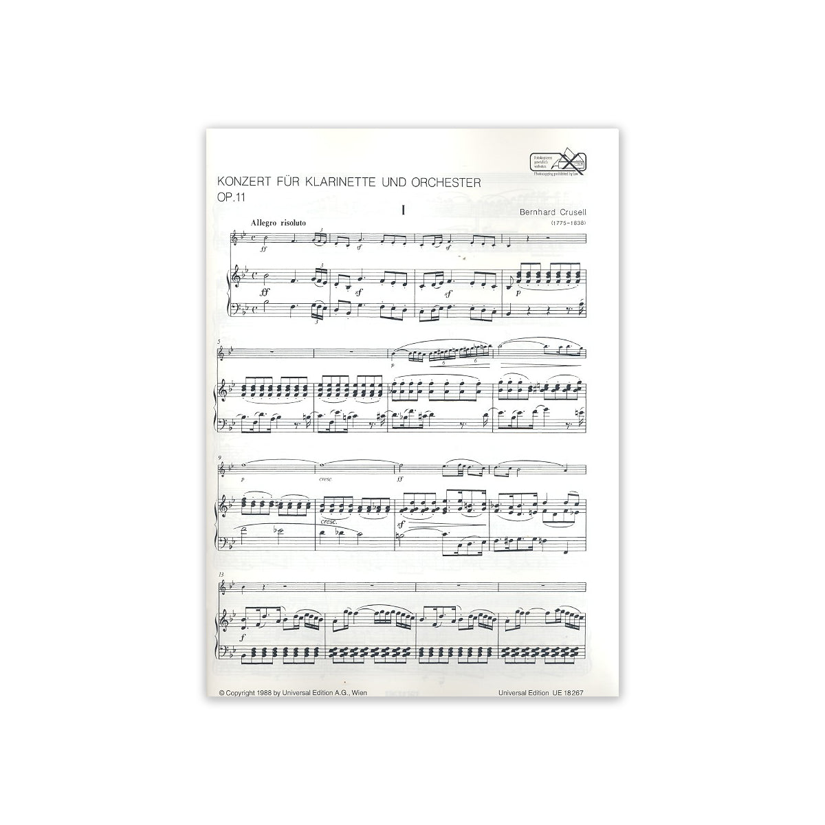 Crusell, Konzert B-Dur op.11 View 1