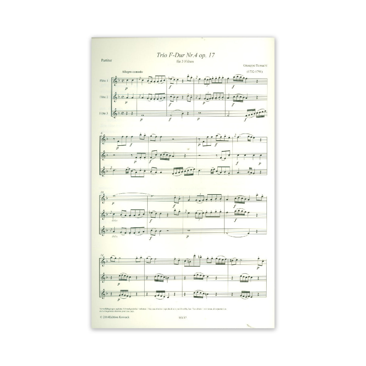 Demachi, Flötentrio F-Dur Nr.4 op.17