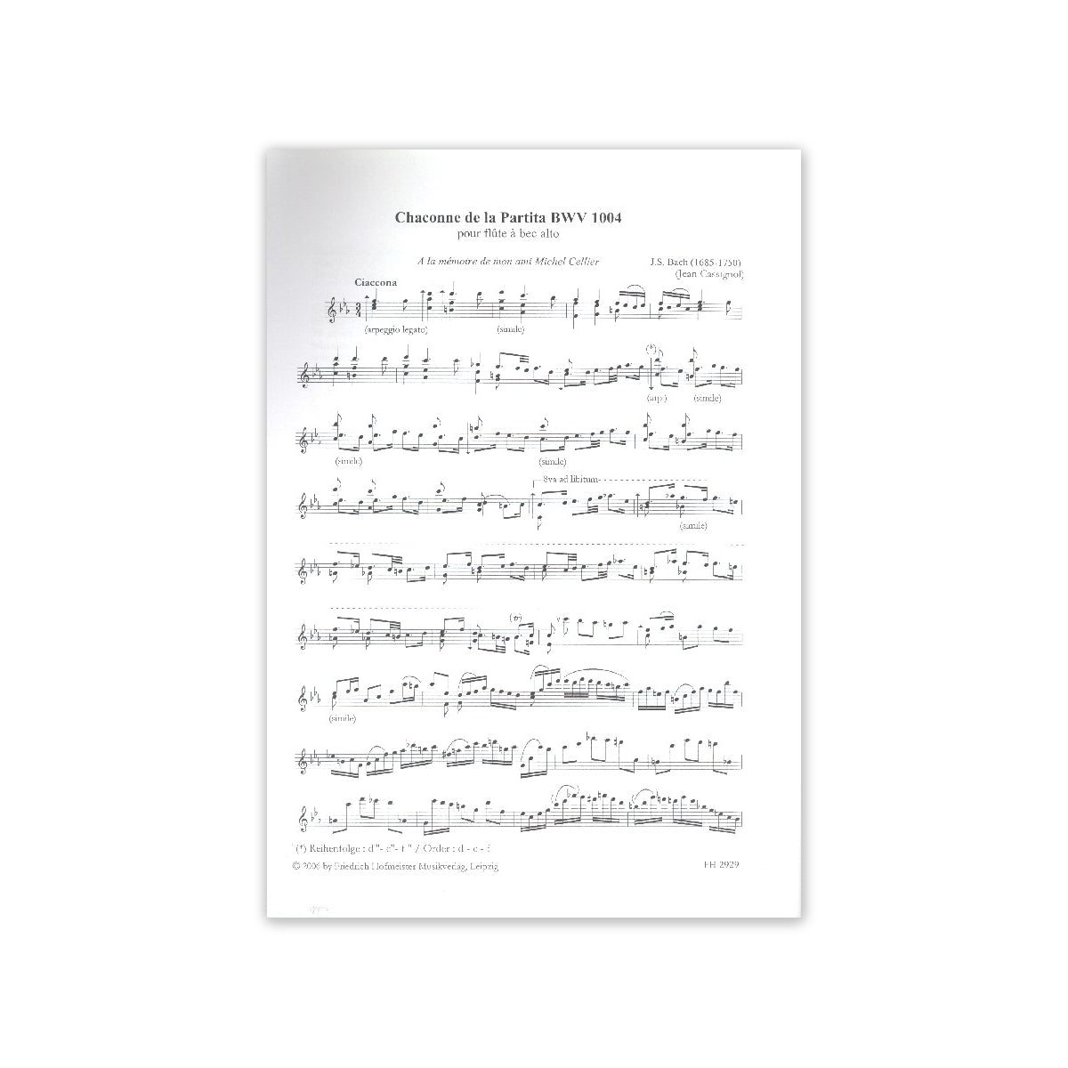 Bach, Chaconne aus der Partita BWV1004 View 1