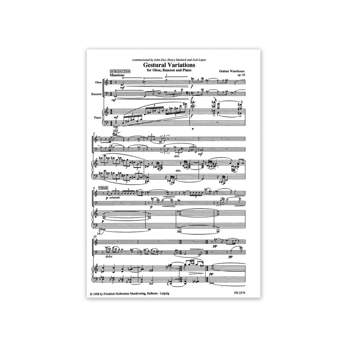Waterhouse, Gestural Variations op.43