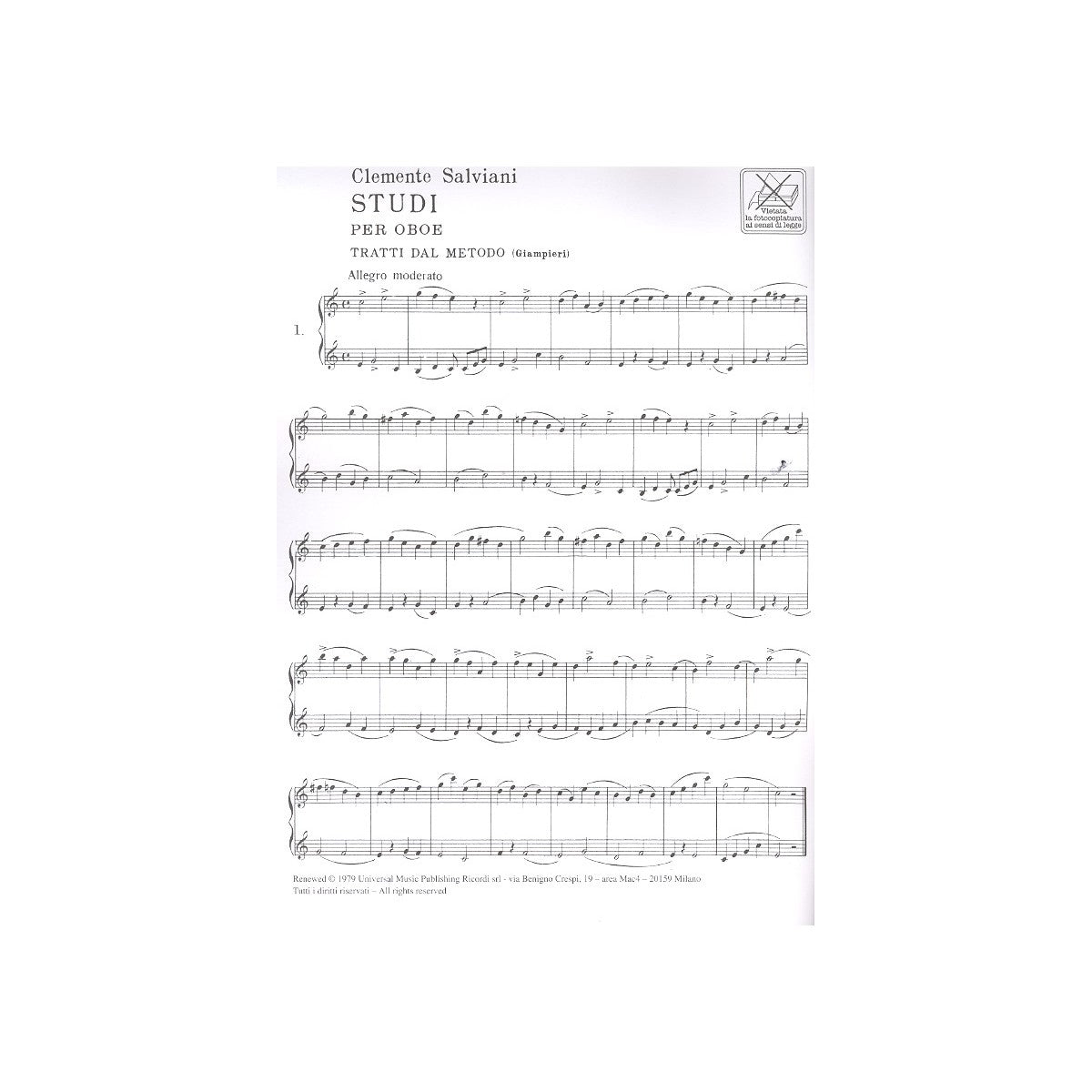 Salviani, Studi per Oboe Bd.1 View 2