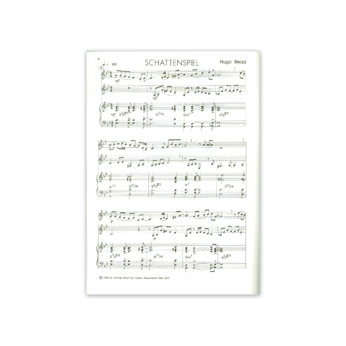 Read, Sechs Stücke für zwei Saxophone & Klav.