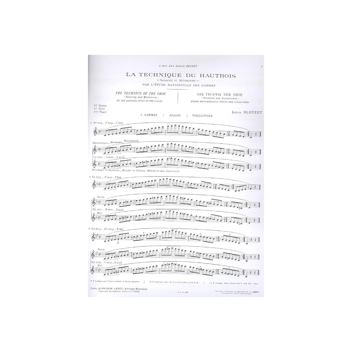 Bleuzet, La technique du hautbois