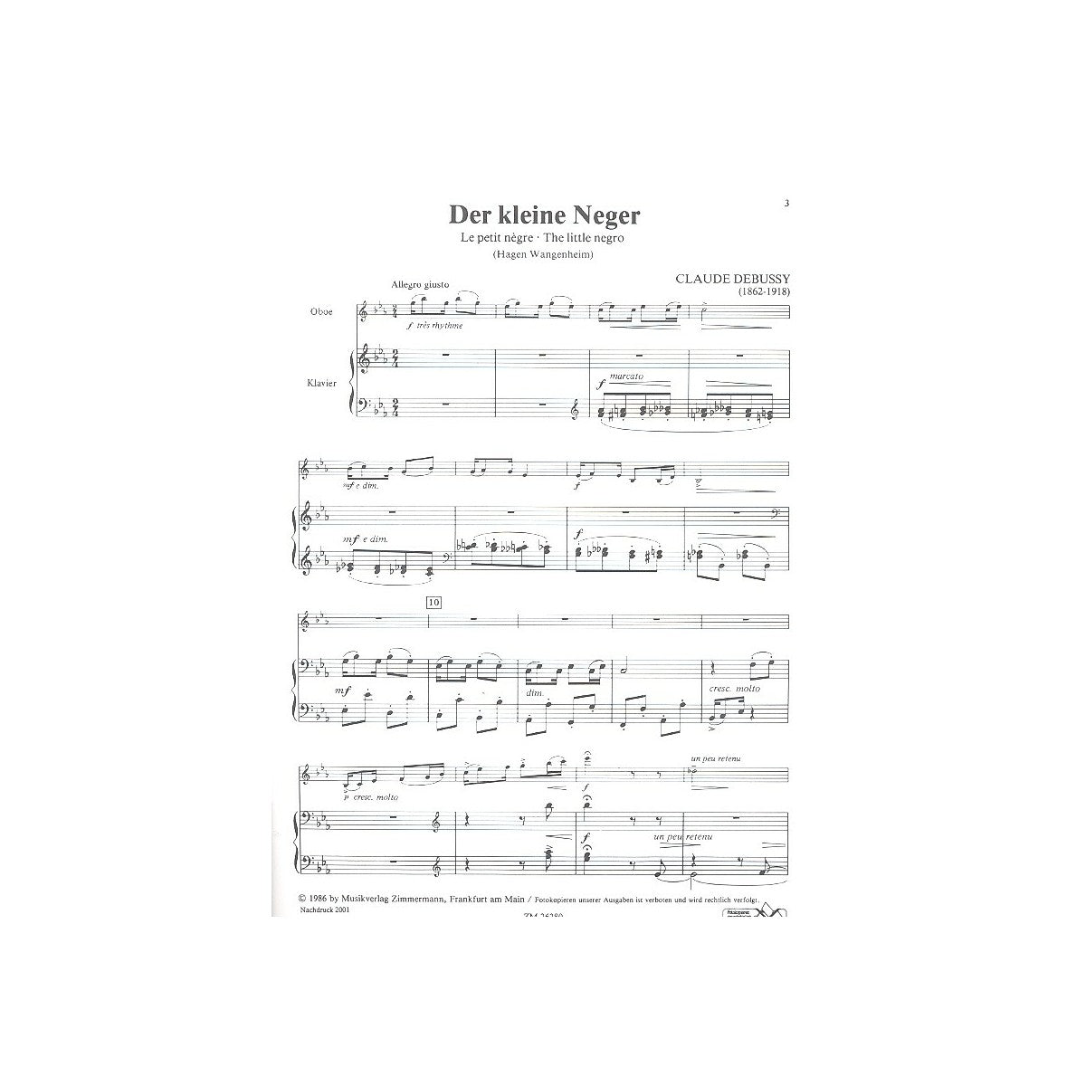Debussy, Der kleine Neger View 1