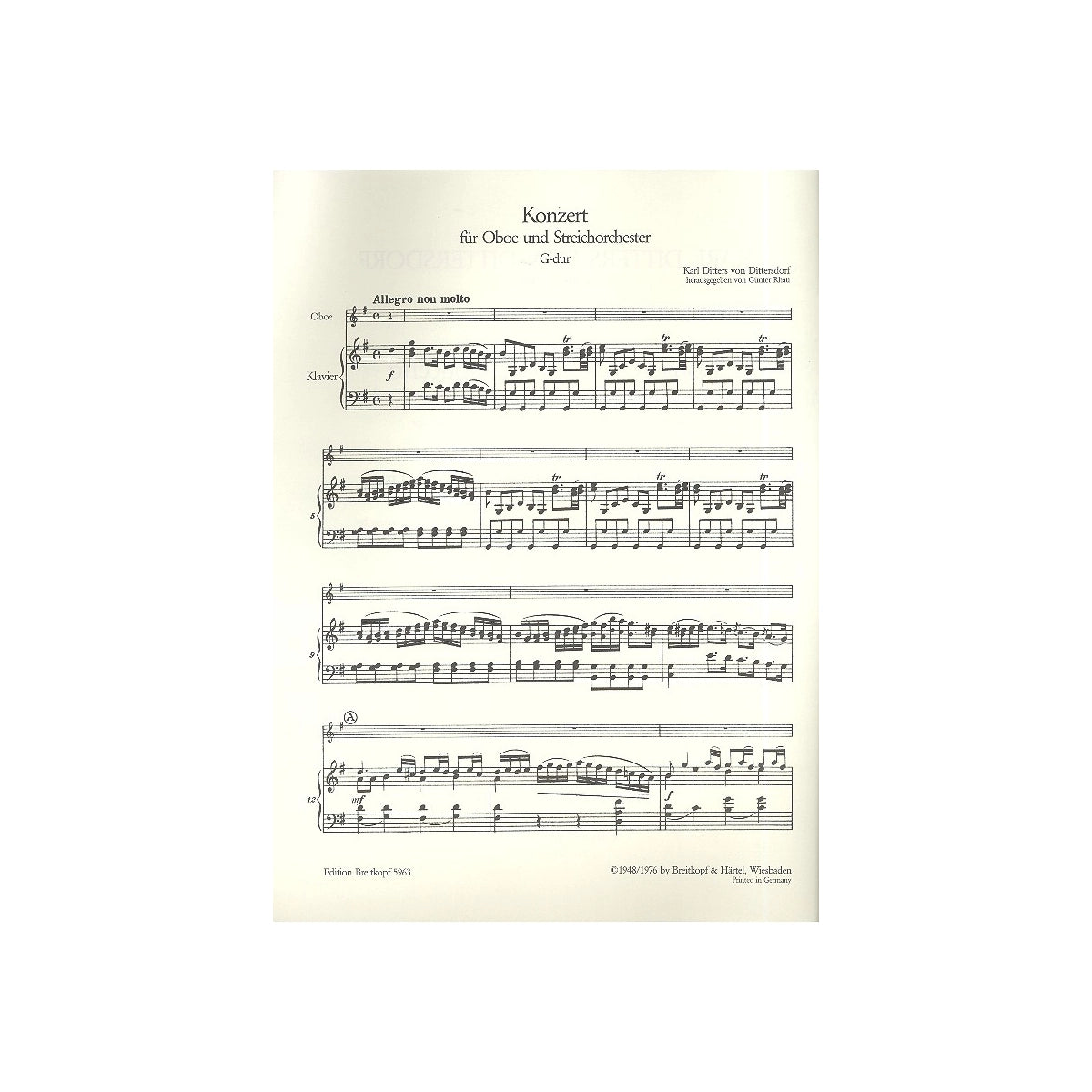 Dittersdorf, Konzert G-Dur