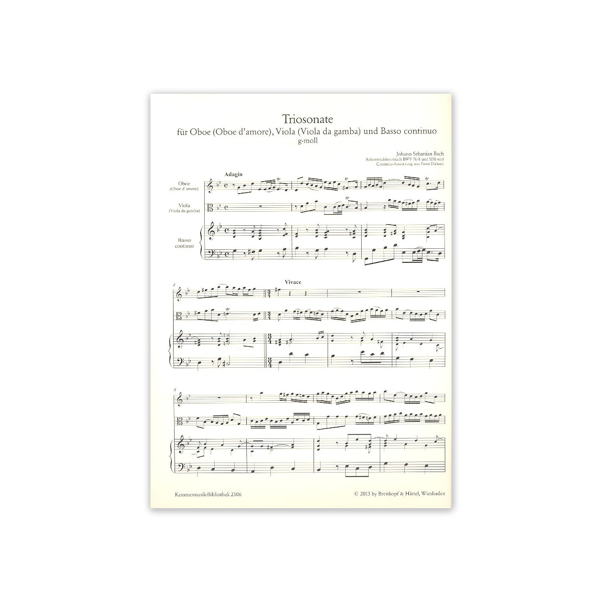 Bach, Triosonate g-Moll nach BWV76/8 und 528