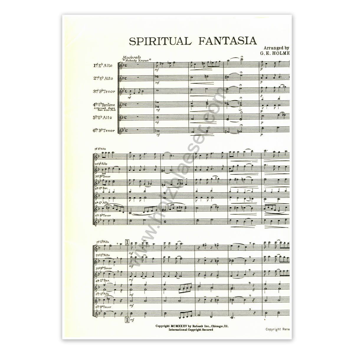 Spiritual Fantasia - 4,5,6 Saxophone View 2