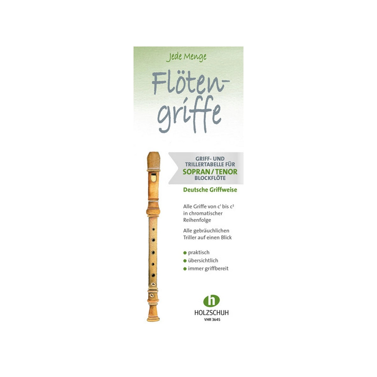 Flötengriffe Sopran-/Tenorblockflöte deutsch View 2