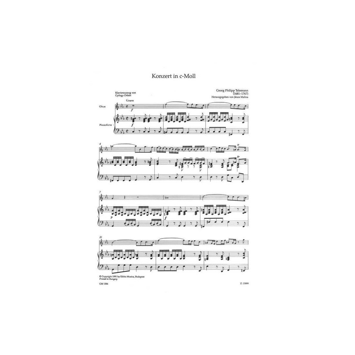 Telemann, Konzert c-moll View 1