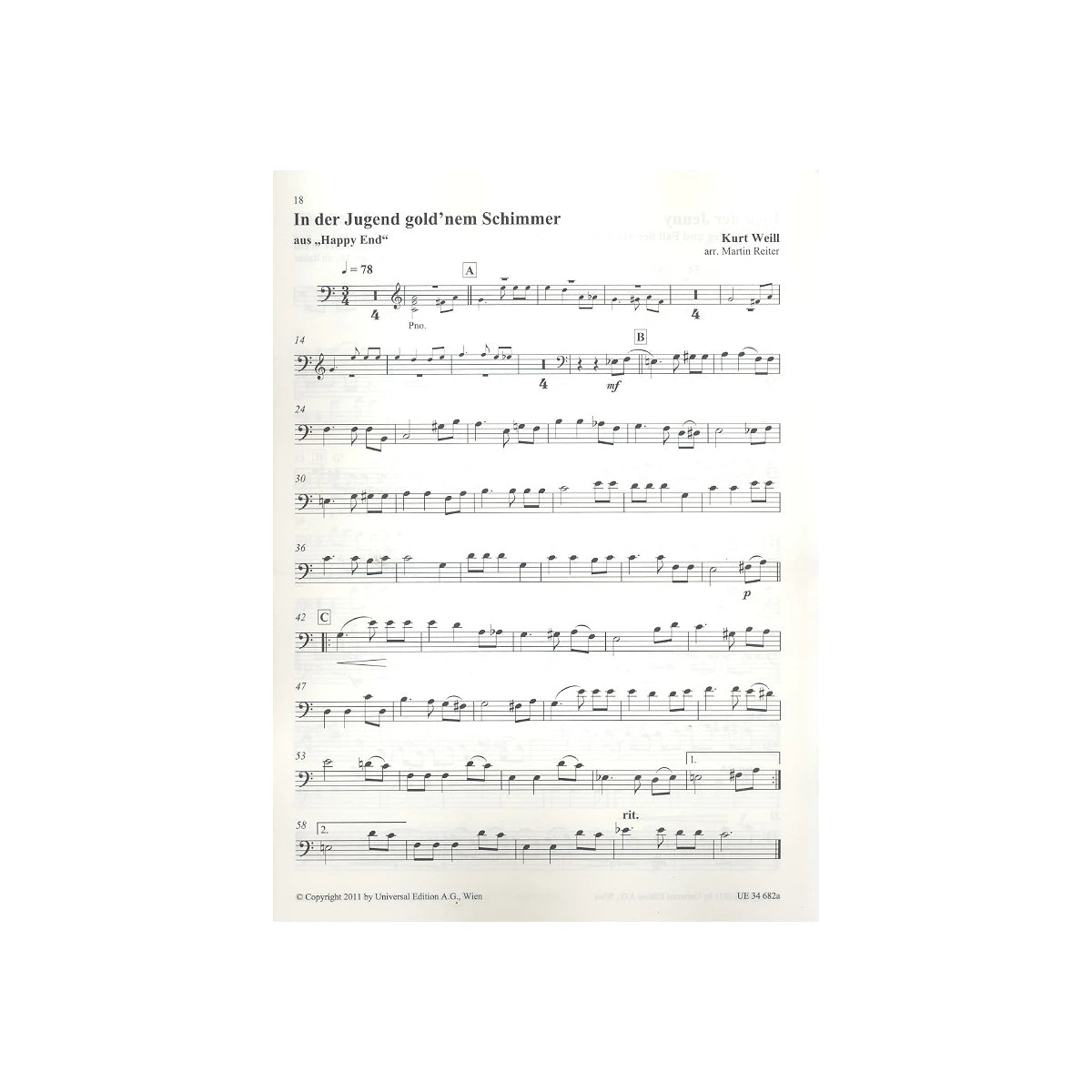 Weill, Songs - für Cello View 2