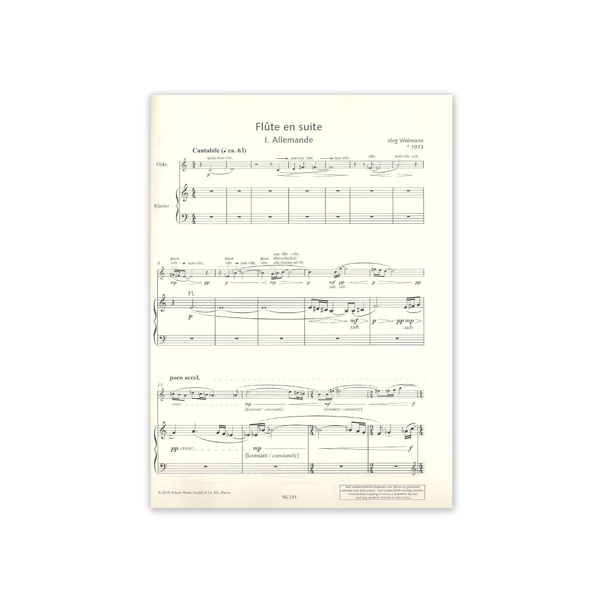 Widmann, Flute en suite