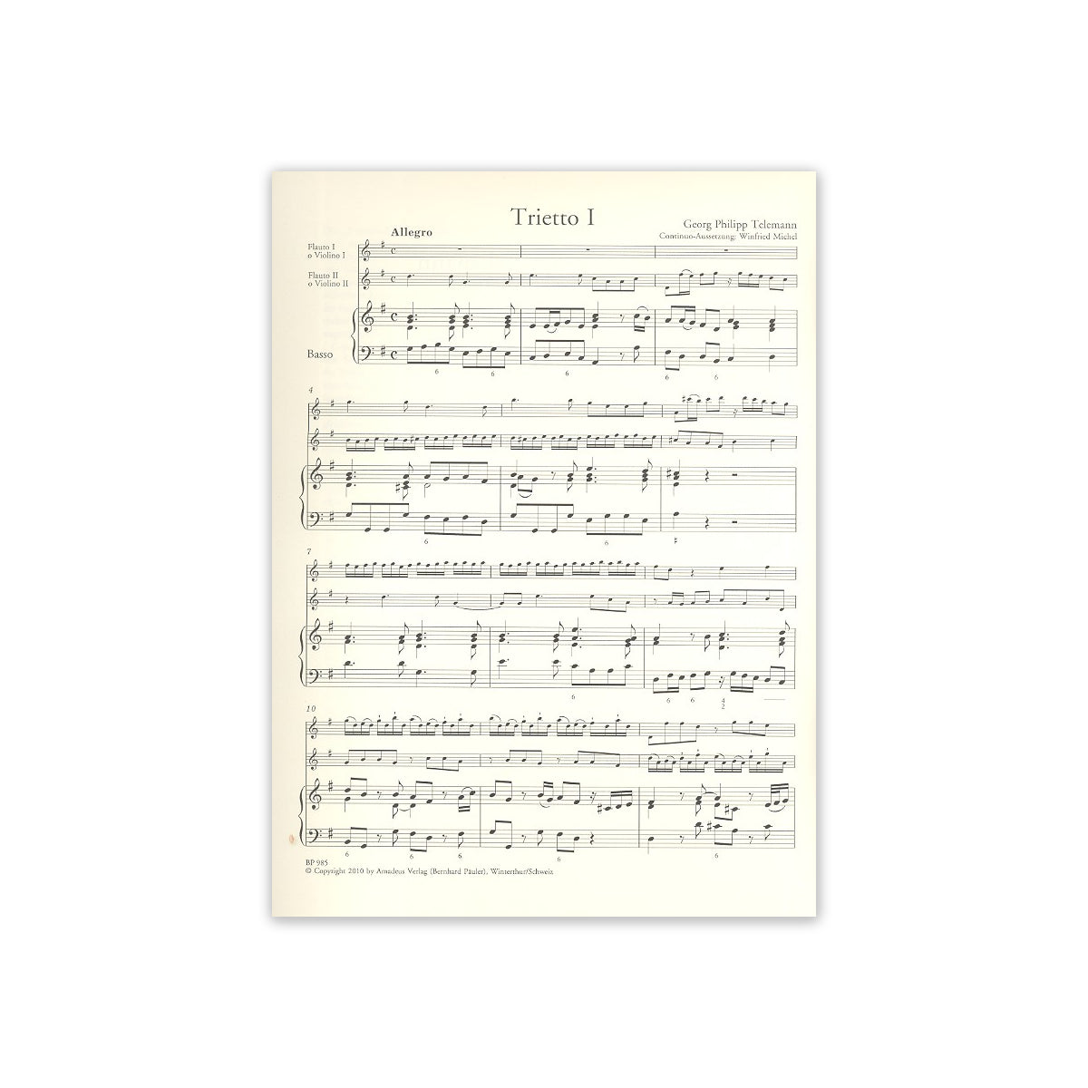 Telemann, Trietto I View 1