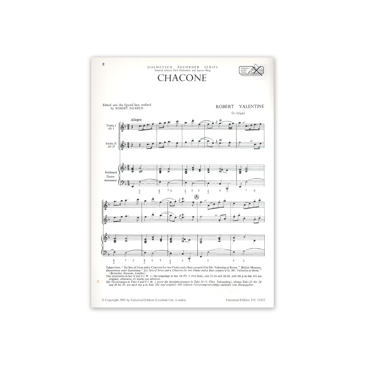 Valentine, Chacone View 1