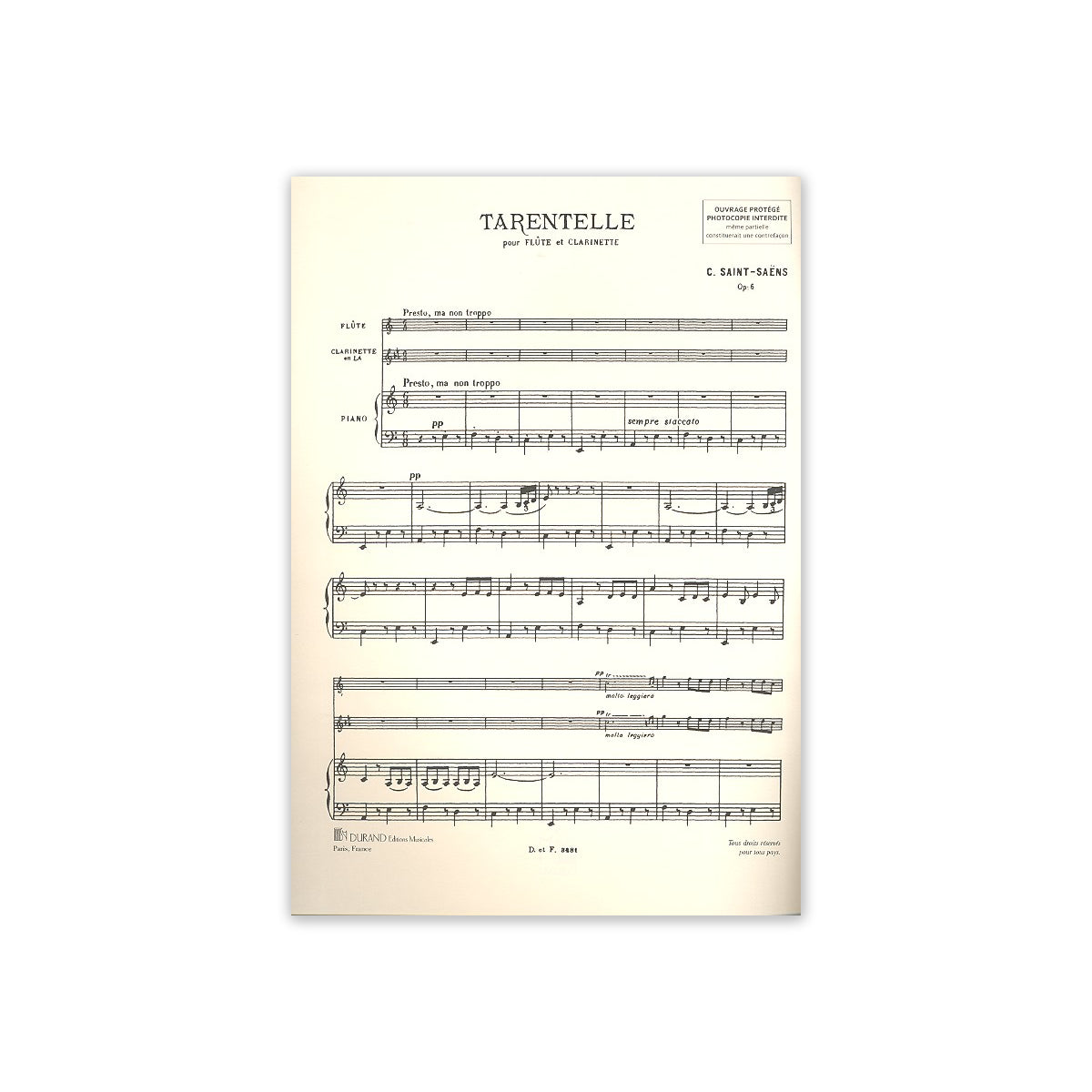 Saint-Saëns, Tarantelle op.6