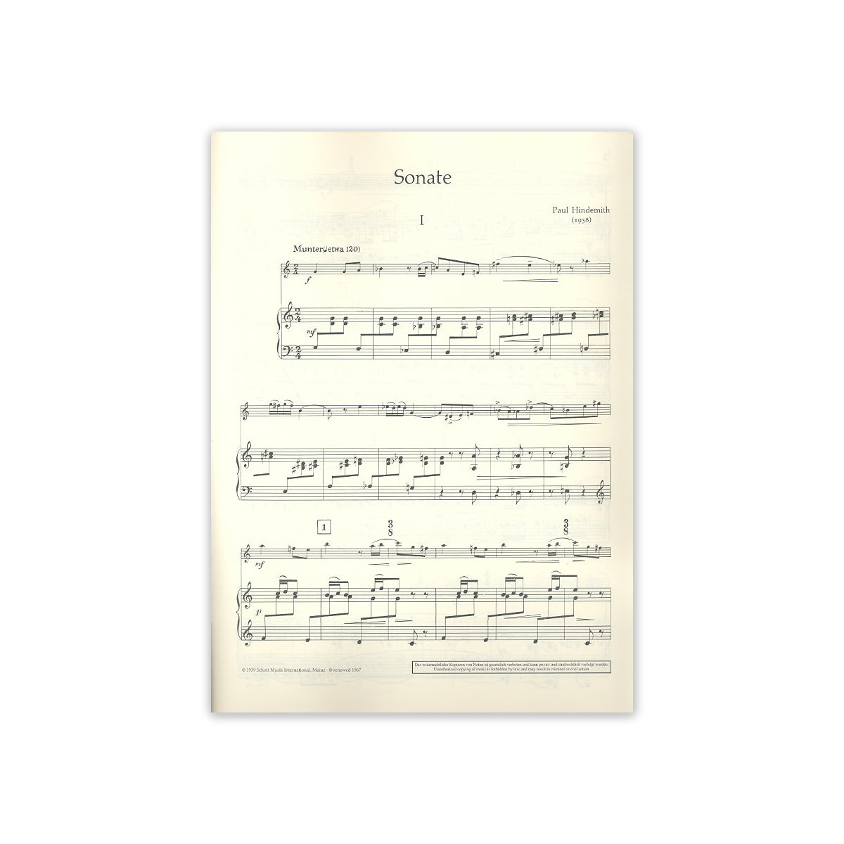Hindemith, Sonate für Oboe