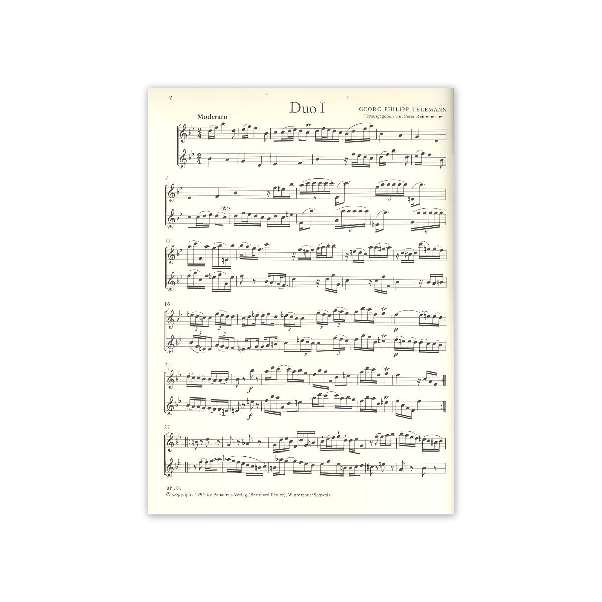 Telemann, 6 Duos Bd.1 View 1