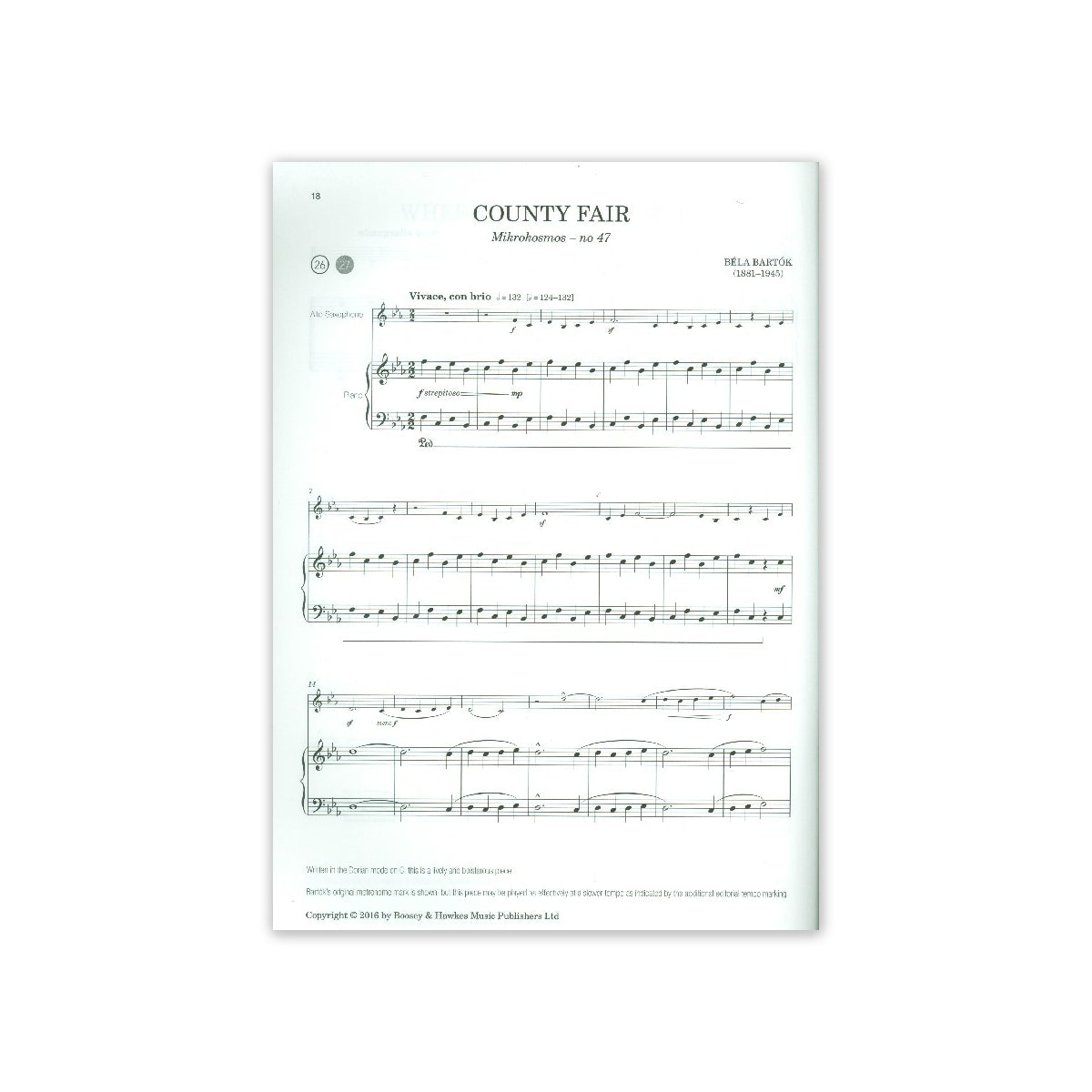 Bartok for alto saxophone View 1