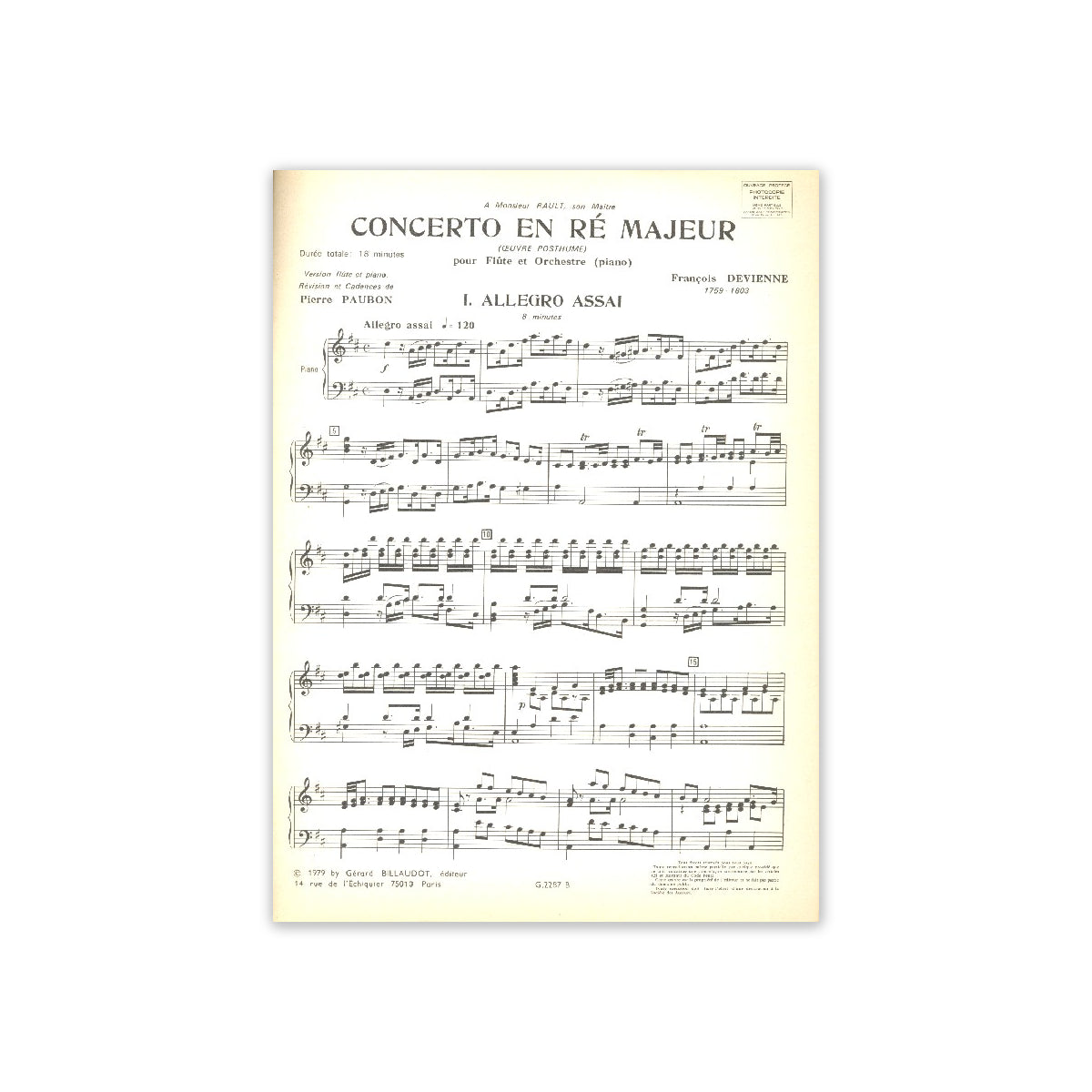 Devienne, Concerto op. posth. View 1