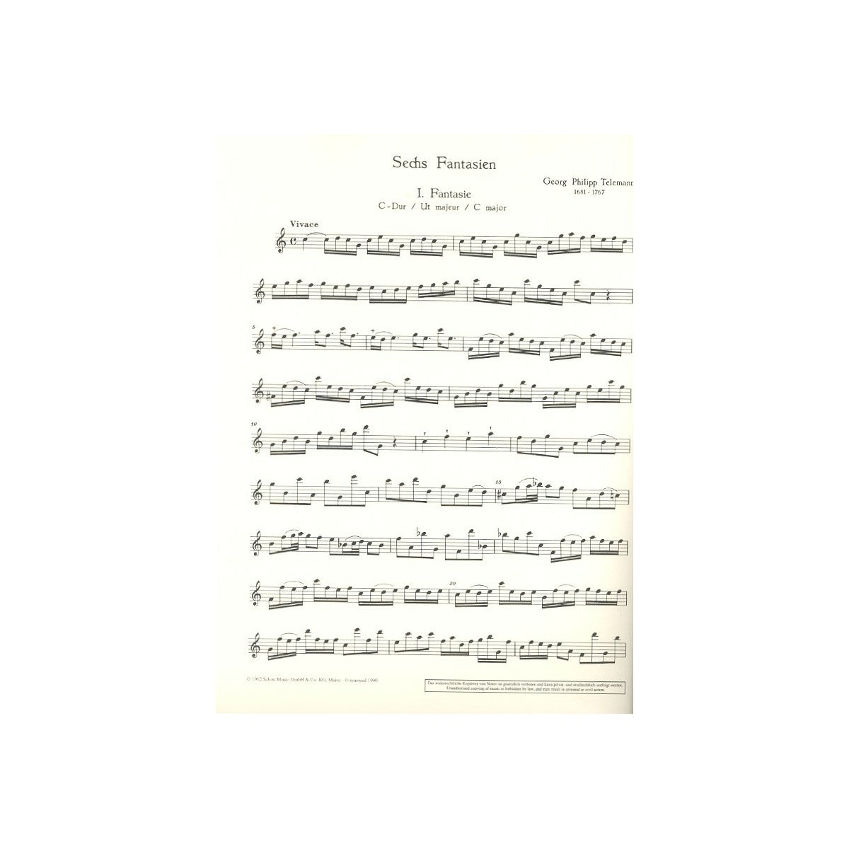 Telemann, 6 Fantasien View 2