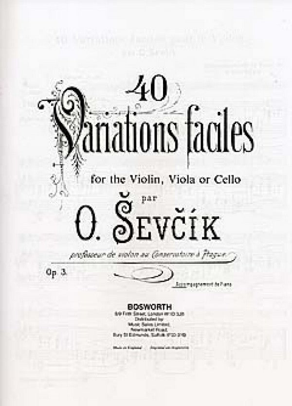 Sevcik, 40 Variationen op.3