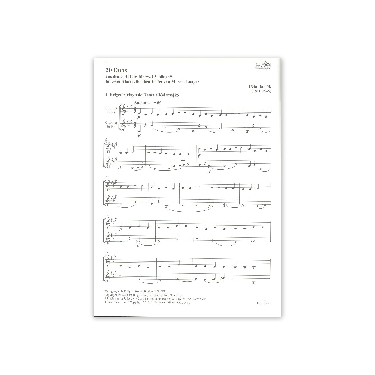 Bartok, 20 Duos-38693 View 1