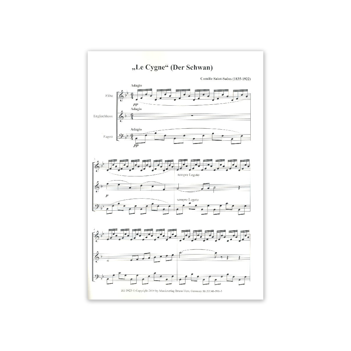 Saint-Saëns, Der Schwan - Fl.,E-Hrn,Fag.