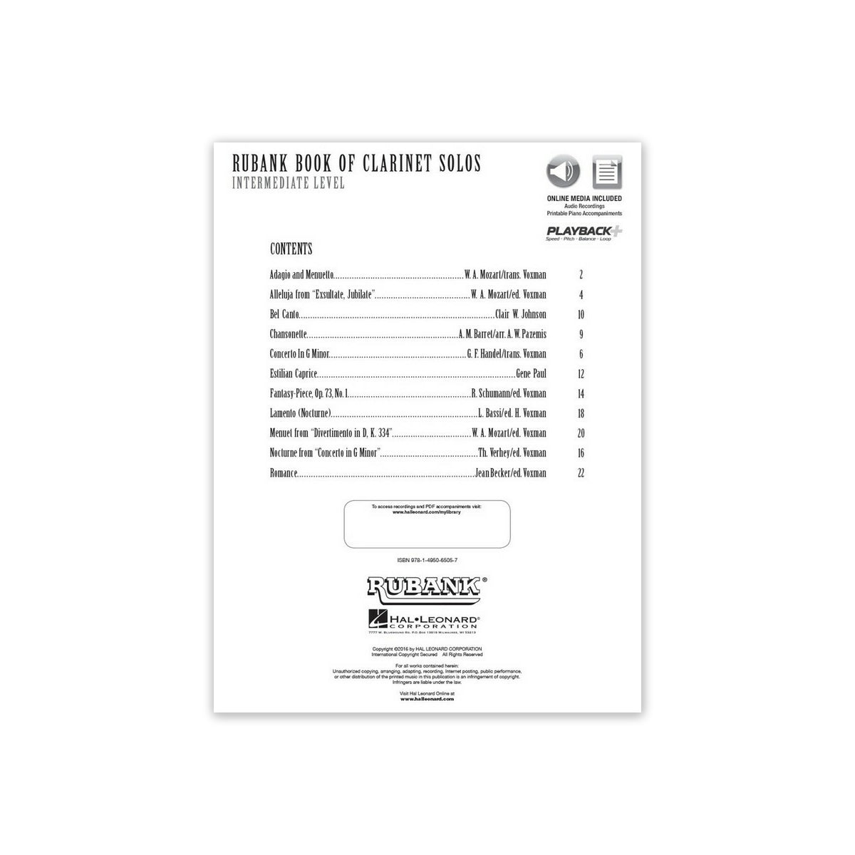 Rubank Book of Clarinet Solos - intermediate View 1