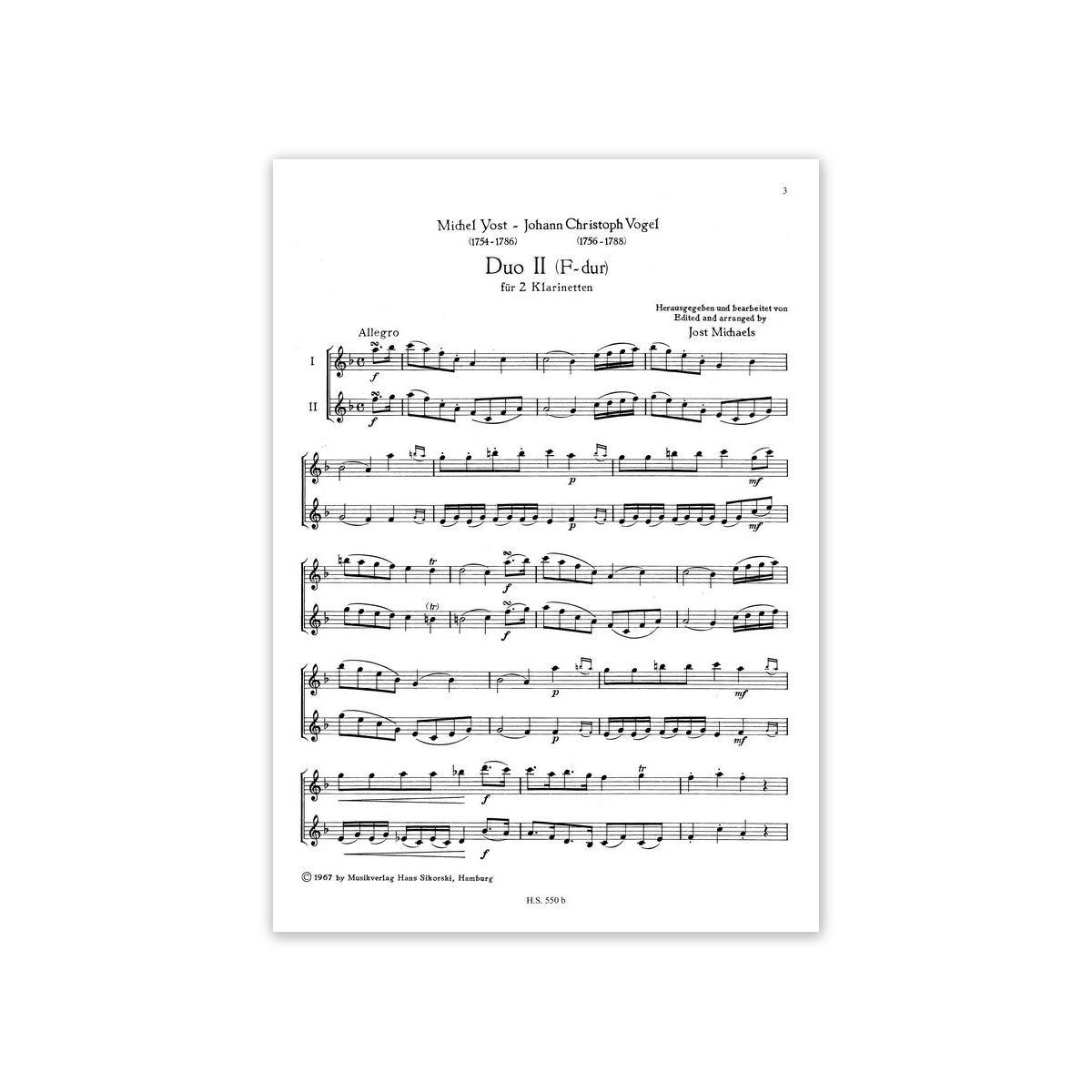 Yost, Duo F-Dur Nr.2 View 1