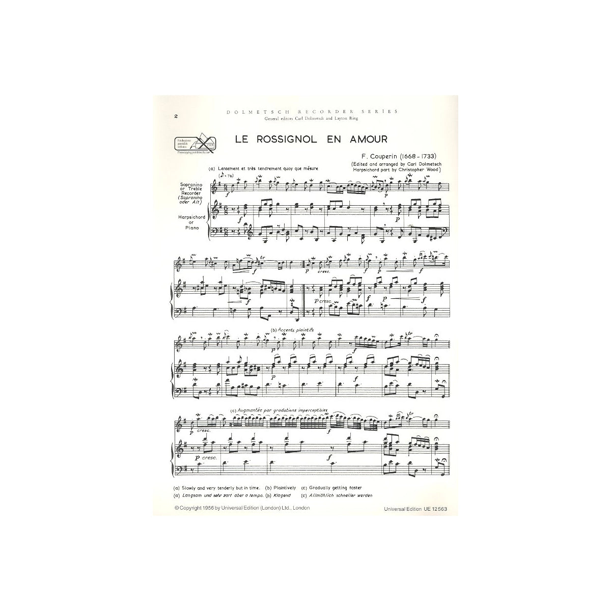Couperin, Le rossignol en amour