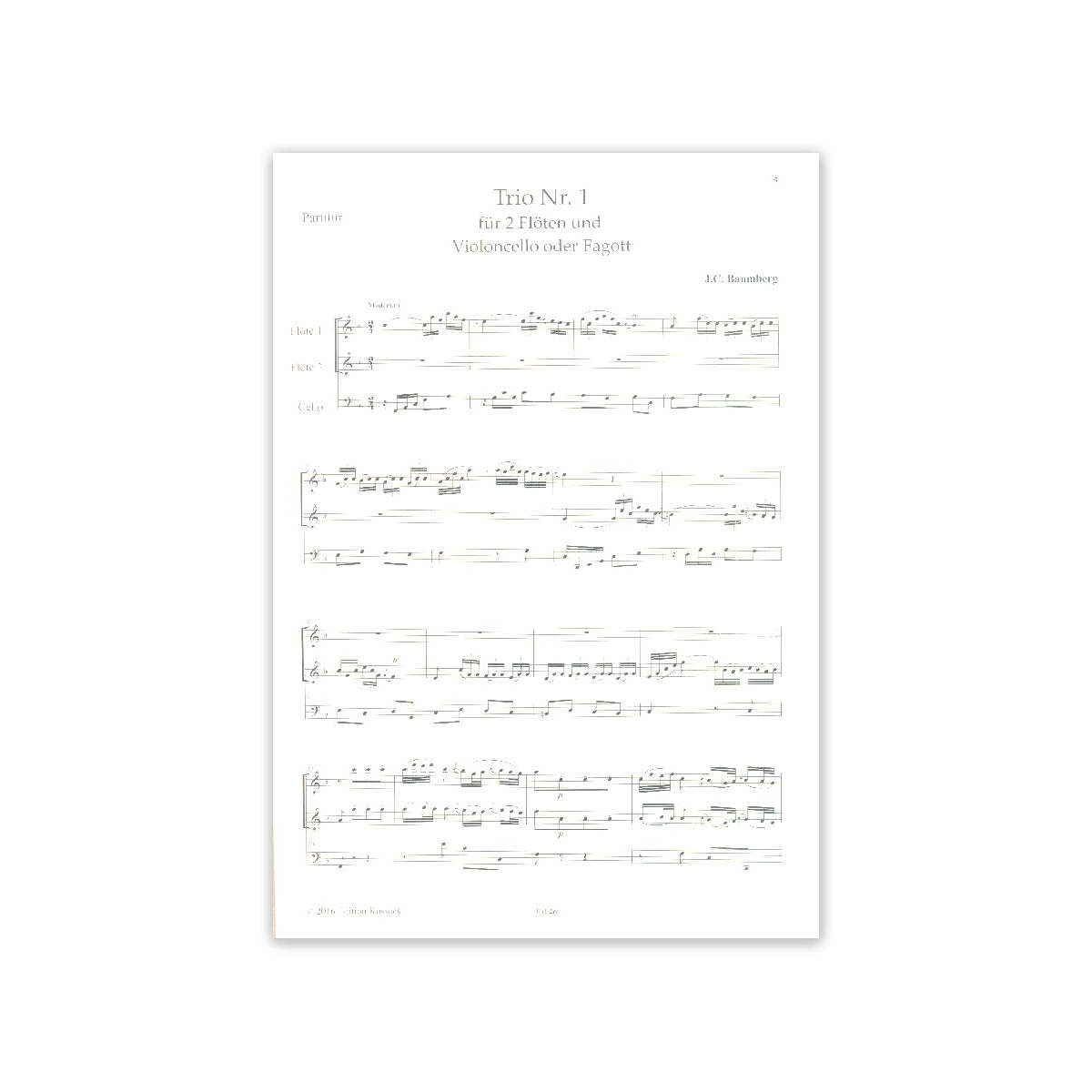 Baumberg, Trio Nr.1 - 2 Flöten & Vc.