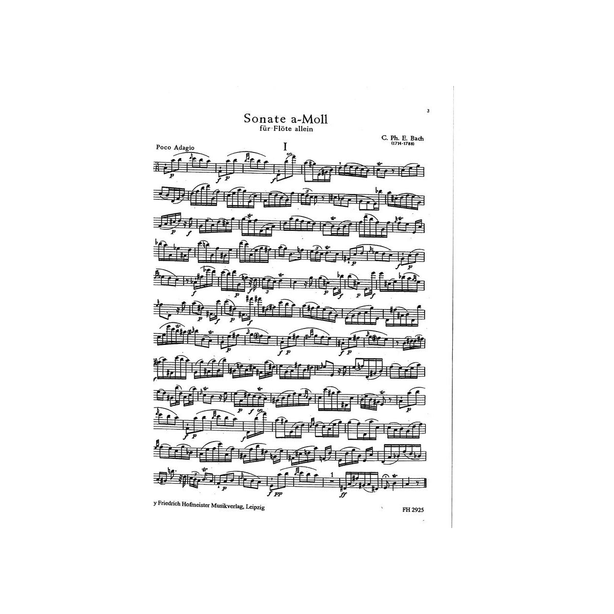 Bach C.Ph.E., Sonate a-Moll
