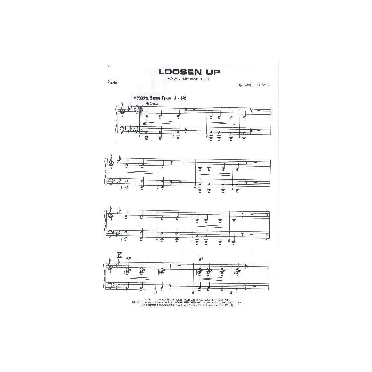 First year charts coll. jazz ensemble: Klav. View 1