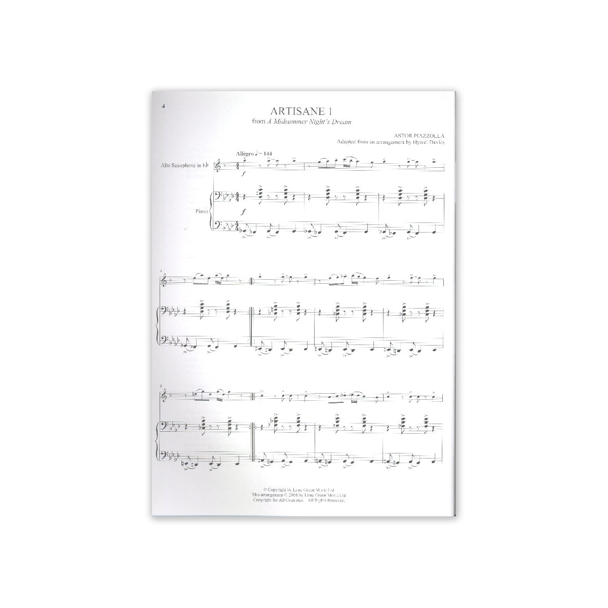 25 Piazzolla Tangos for alto saxophone