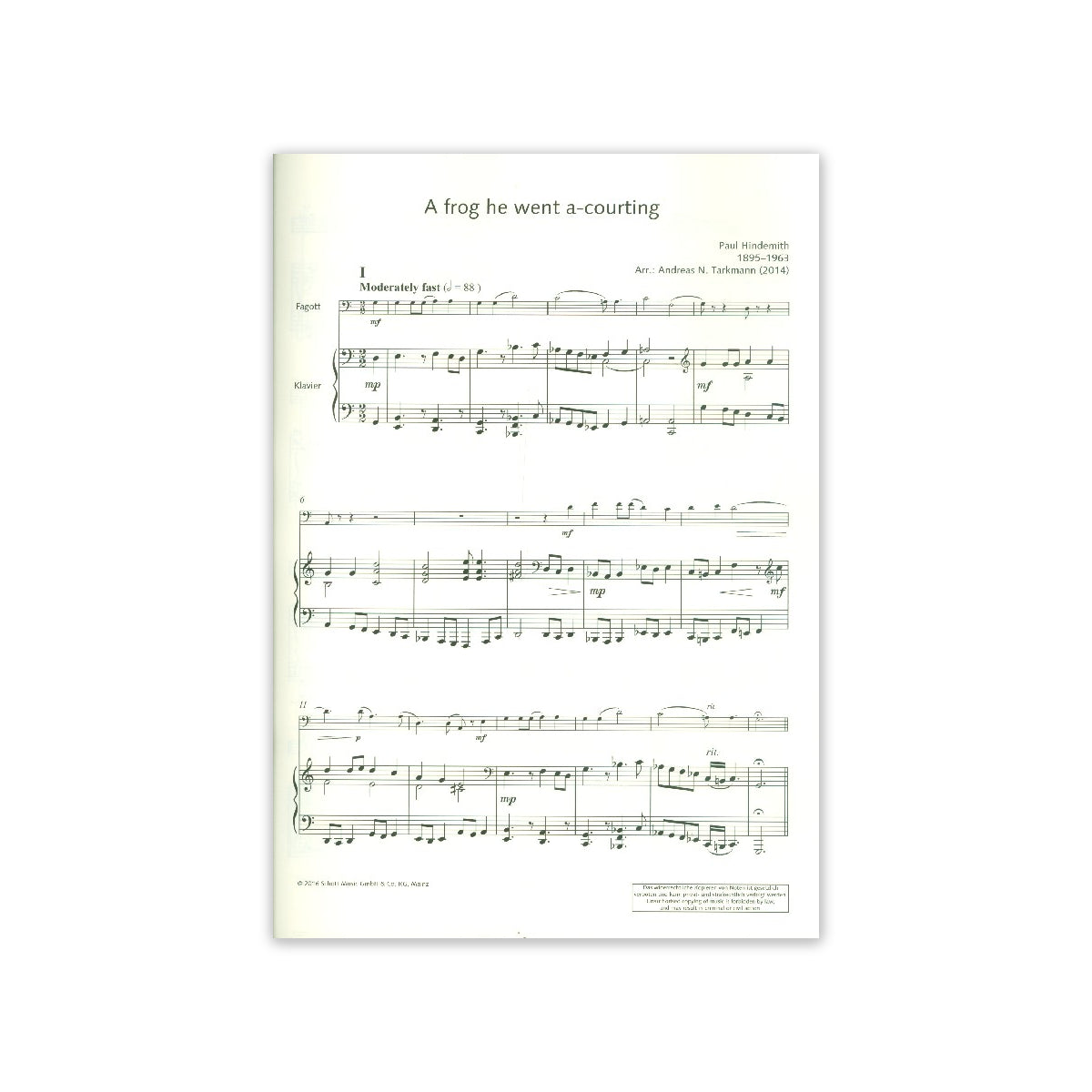 Hindemith, A frog he went a-courting