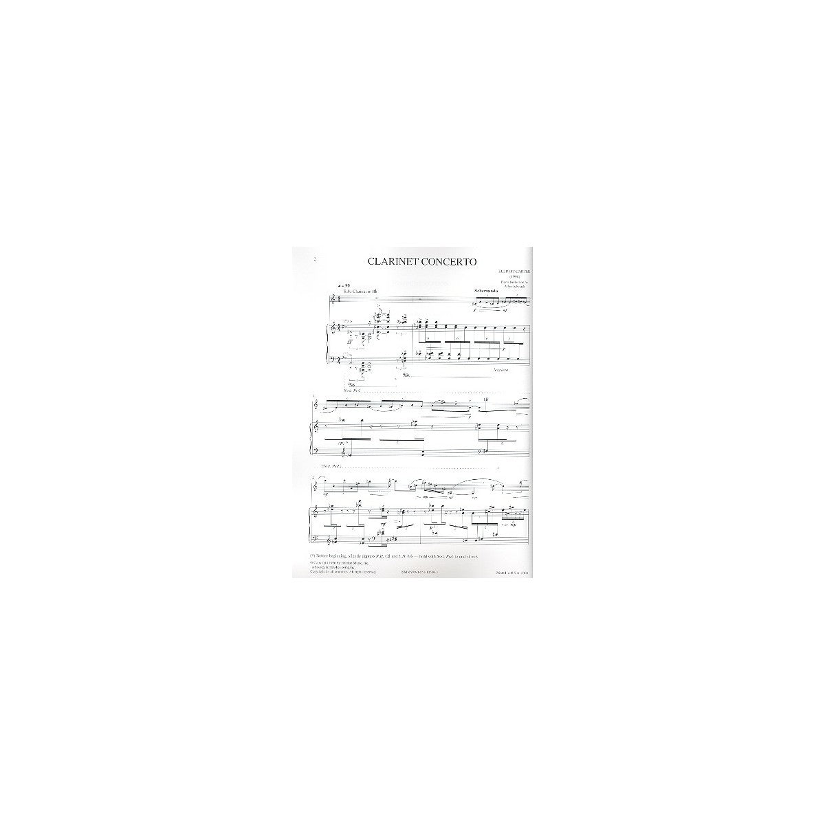 Carter, Concerto for clarinet View 1