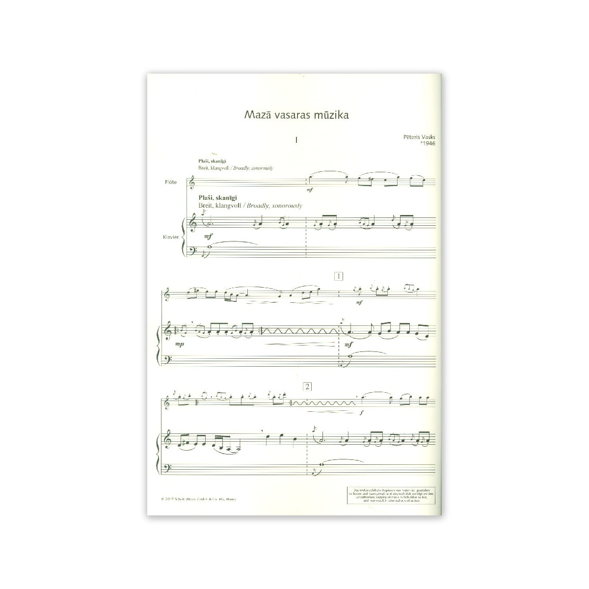 Vasks, Maza vasaras muzika View 1