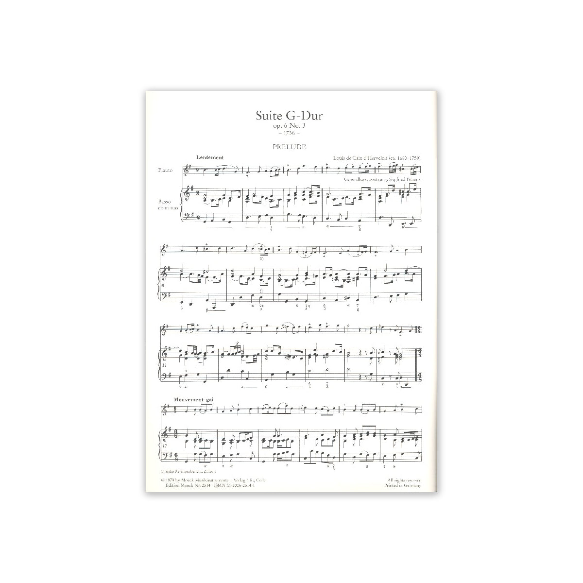 Caix d'Hervelois, Suite G-Dur
