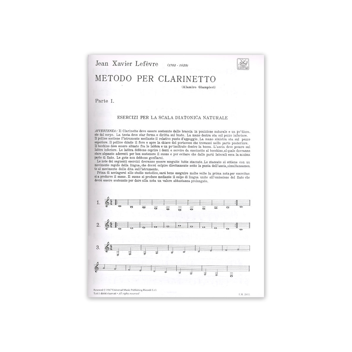Lefevre, Metodo clarinetto Vol.1 View 1