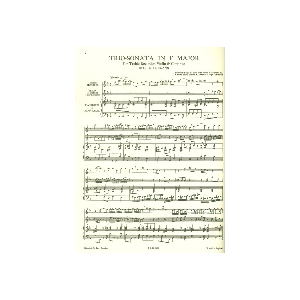 Telemann, Triosonate F-Dur - Altblfl.,Vl.,Bc.