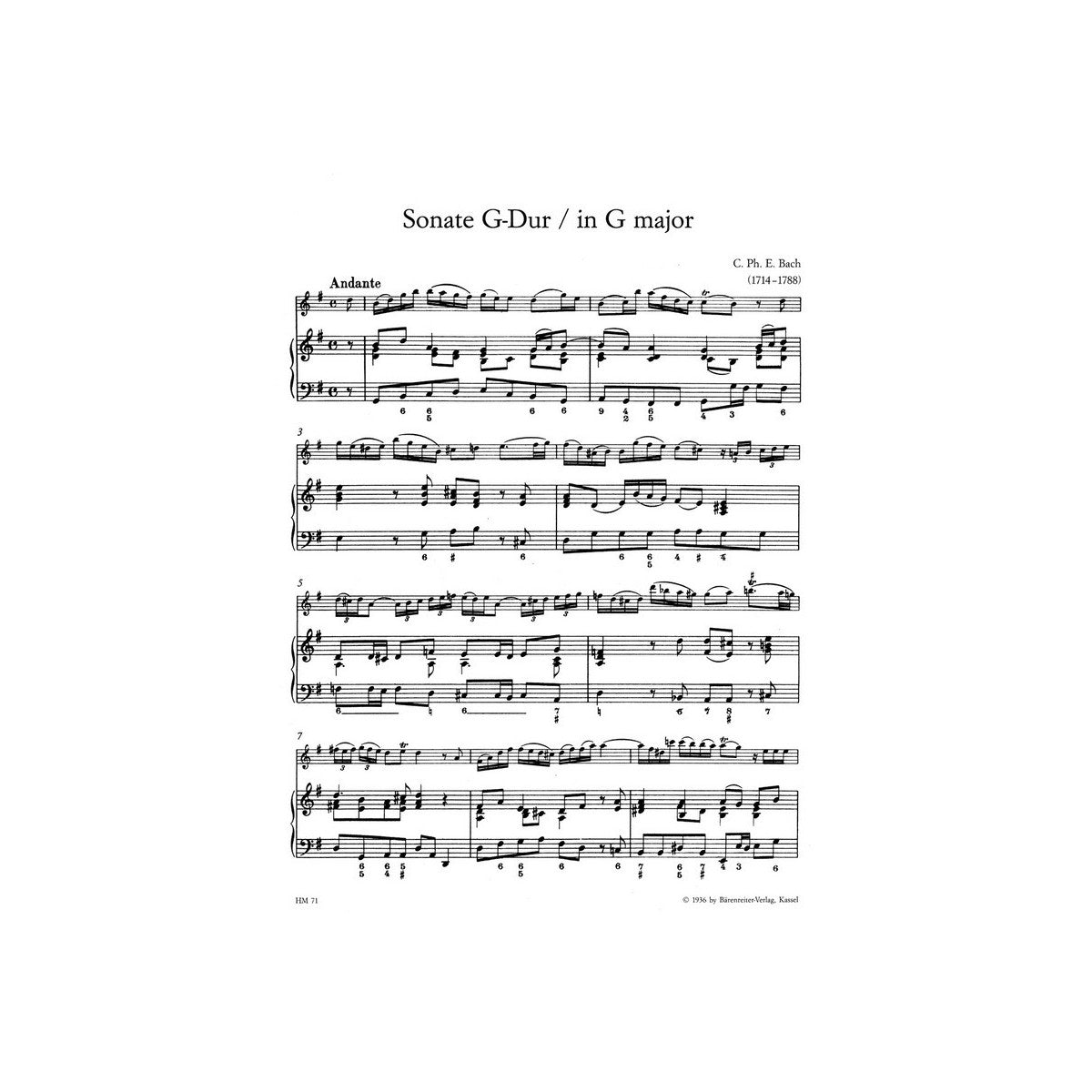 Bach C.Ph.E., Sonaten 1 (e-moll, G-Dur) View 2