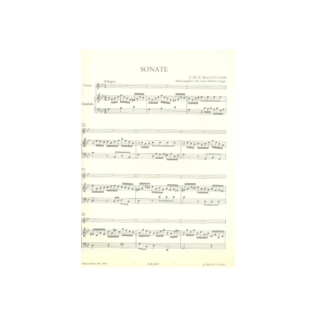 Bach C.Ph.E., Sonate g-Moll