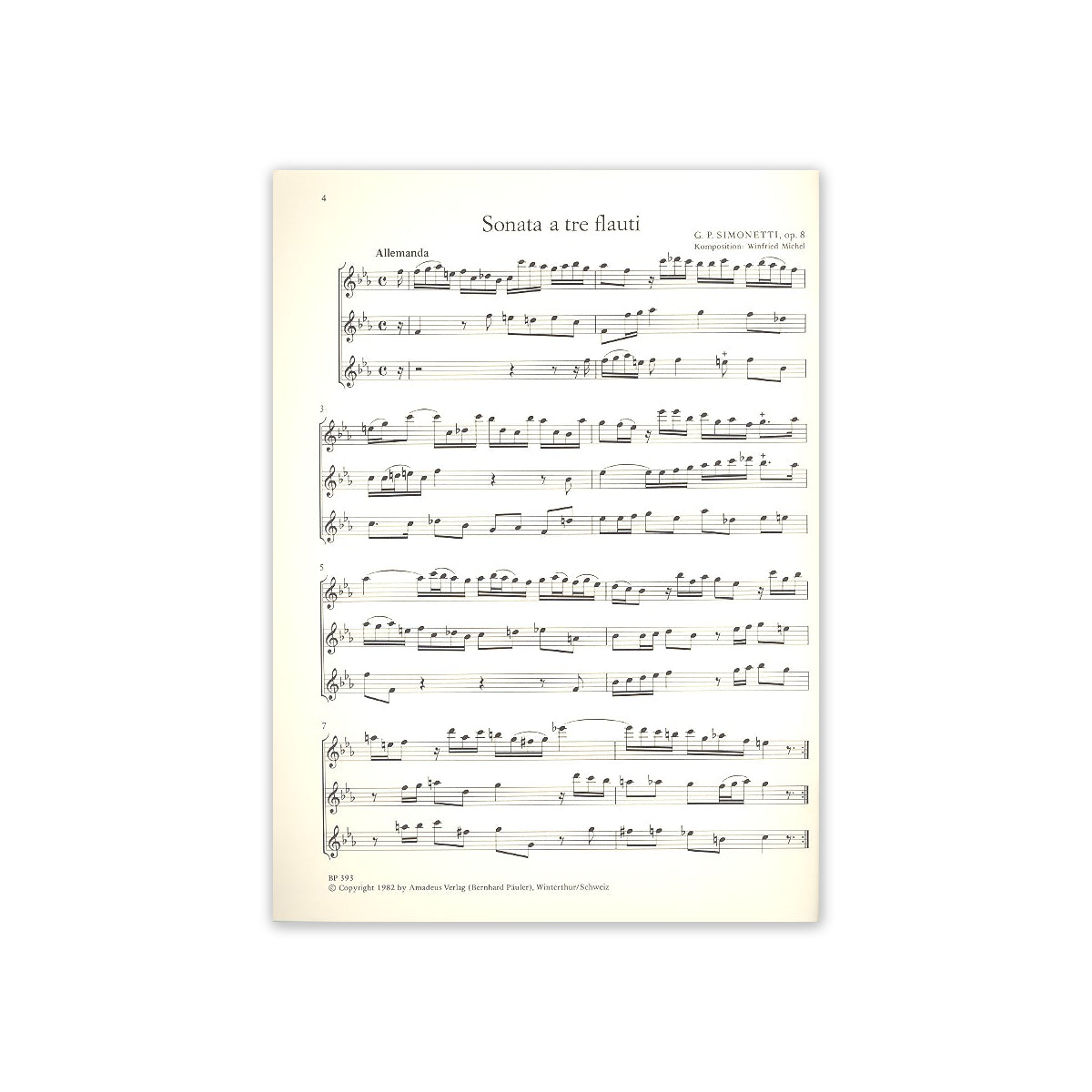 Simonetti, Sonata a tre und Ciaccona op.8 View 1