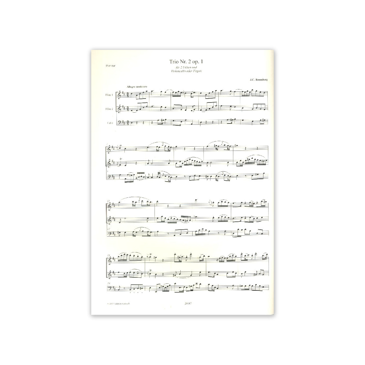 Baumberg, Trio Nr.2 - 2 Flöten & Vc.