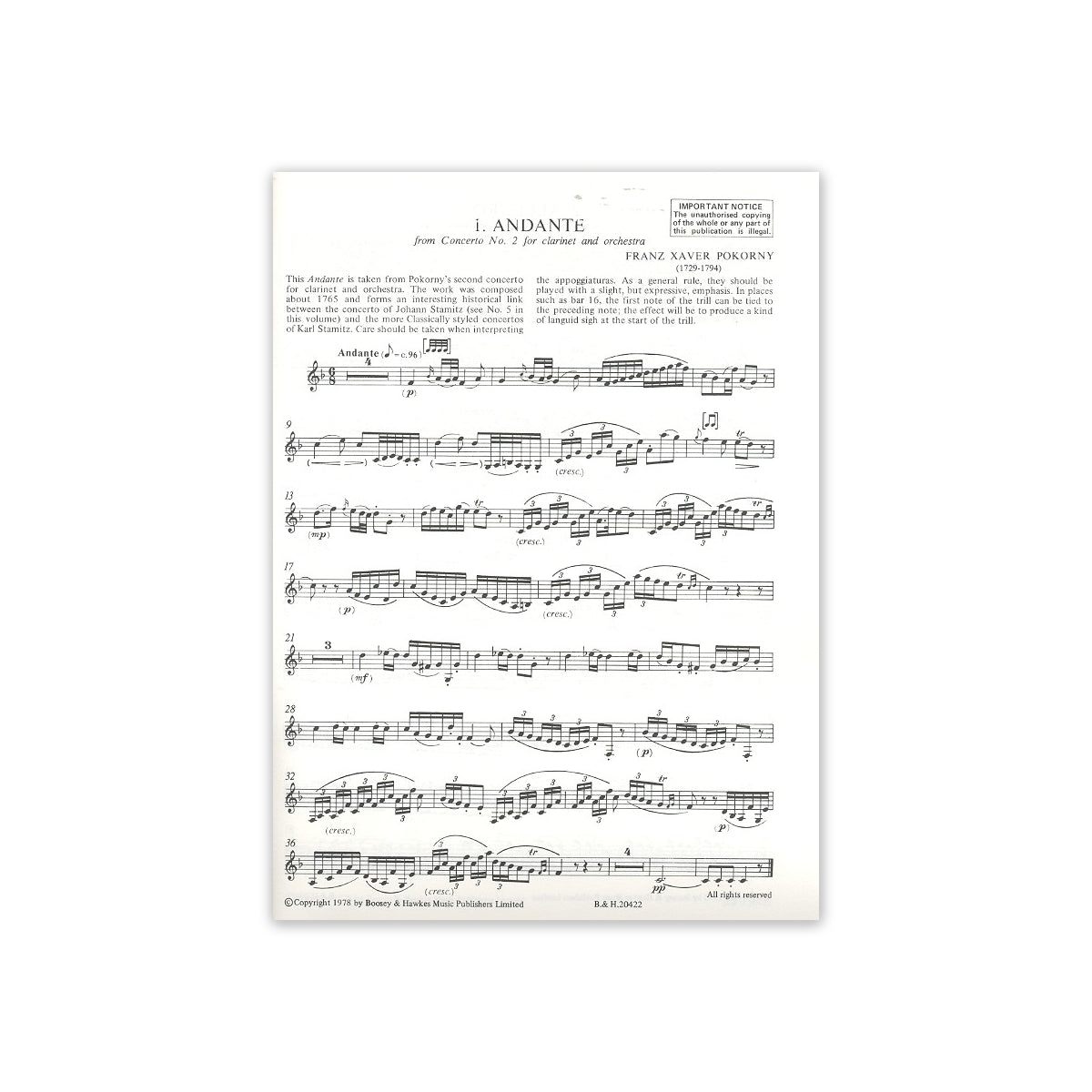 Baroque music for clarinet