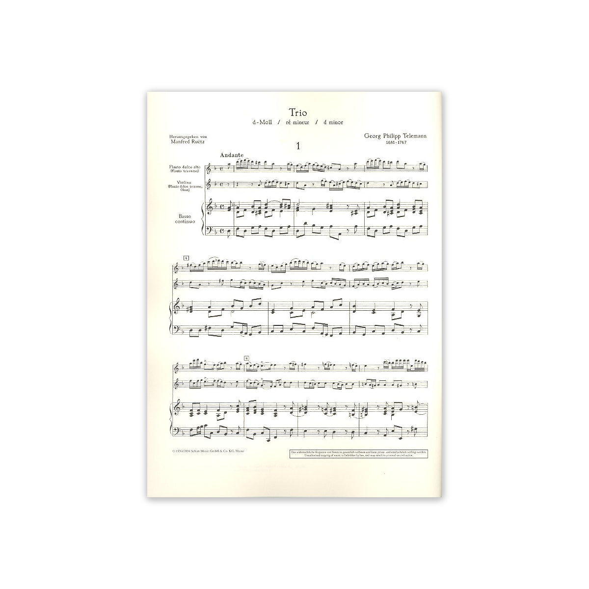 Telemann, Trio d-Moll View 1