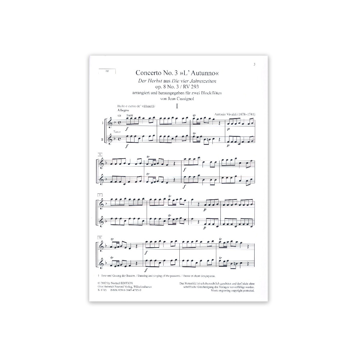 Vivaldi, Der Herbst View 1