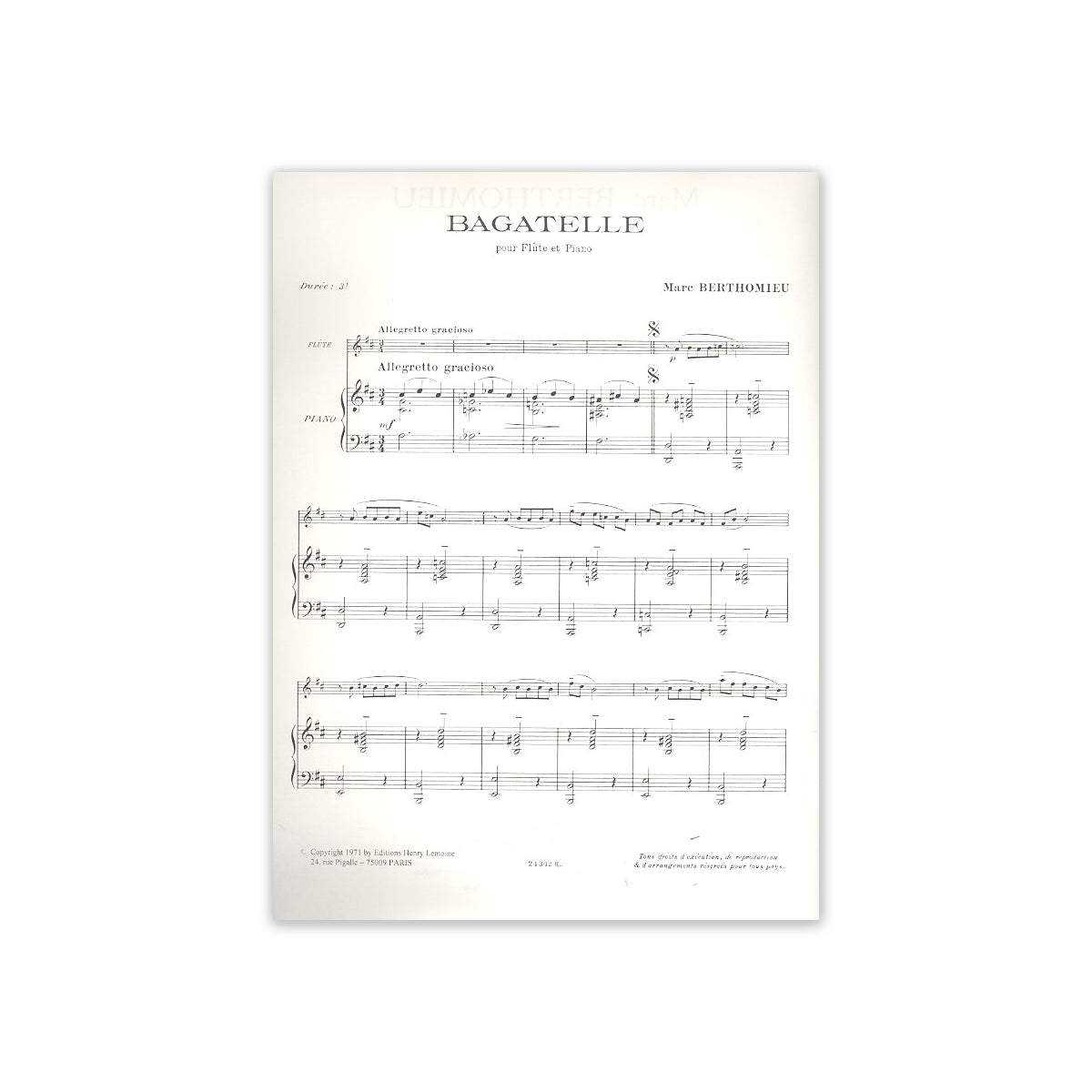 Berthomieu, Bagatelle View 1