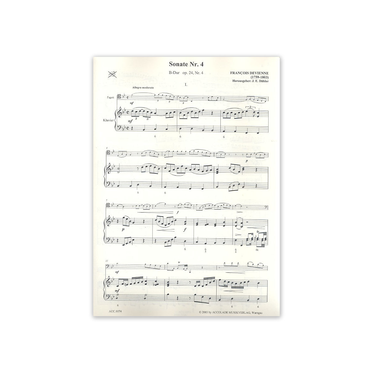 Devienne, Sonate op.24/4 B-Dur View 1