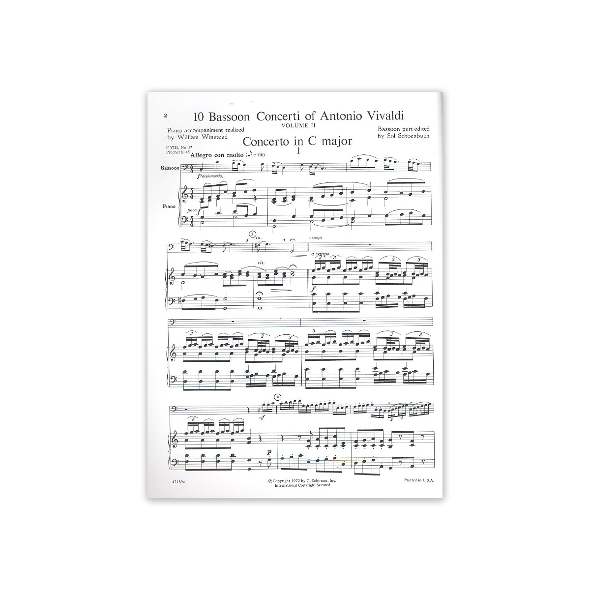 Vivaldi, 10 Bassoon Concerti vol.2 View 1